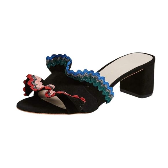 Loeffler Randall Black Vera Ruffle Sandal Size 6.5